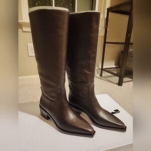 Larroude Florencia Boot In Brown Leather - NIB -Size 7.5 Womens